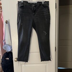 Old Navy Distressed Gray Women's Straight Leg Jeans